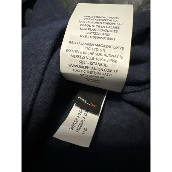 XL RLX Ralph Lauren Quarter Zip Hoodie with Collar Womens Navy Blue Wicking Soft - Picture 9 of 10